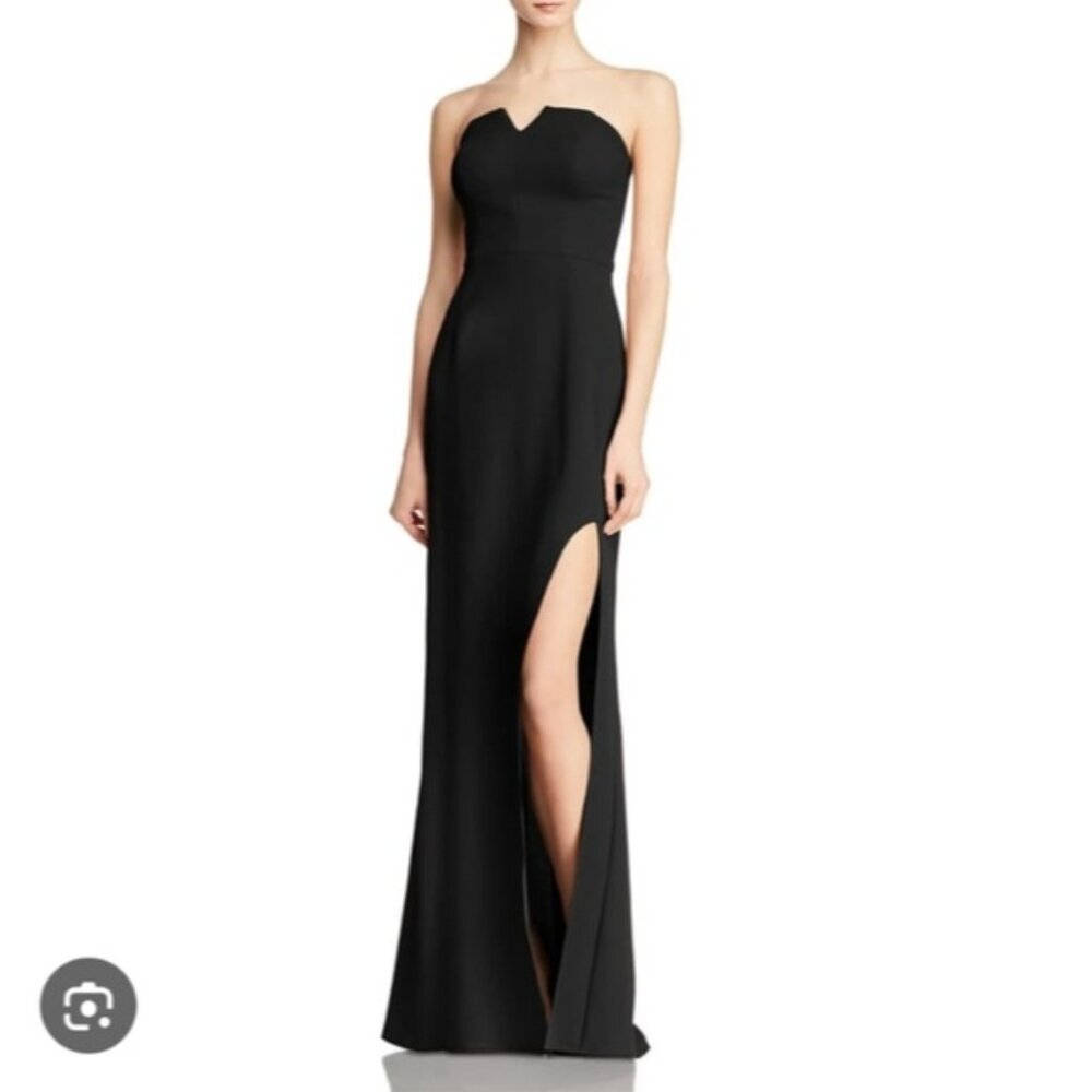 Le Chateau 90s Goth Victorian Bridesmaid Classy Strapless Gown Black L